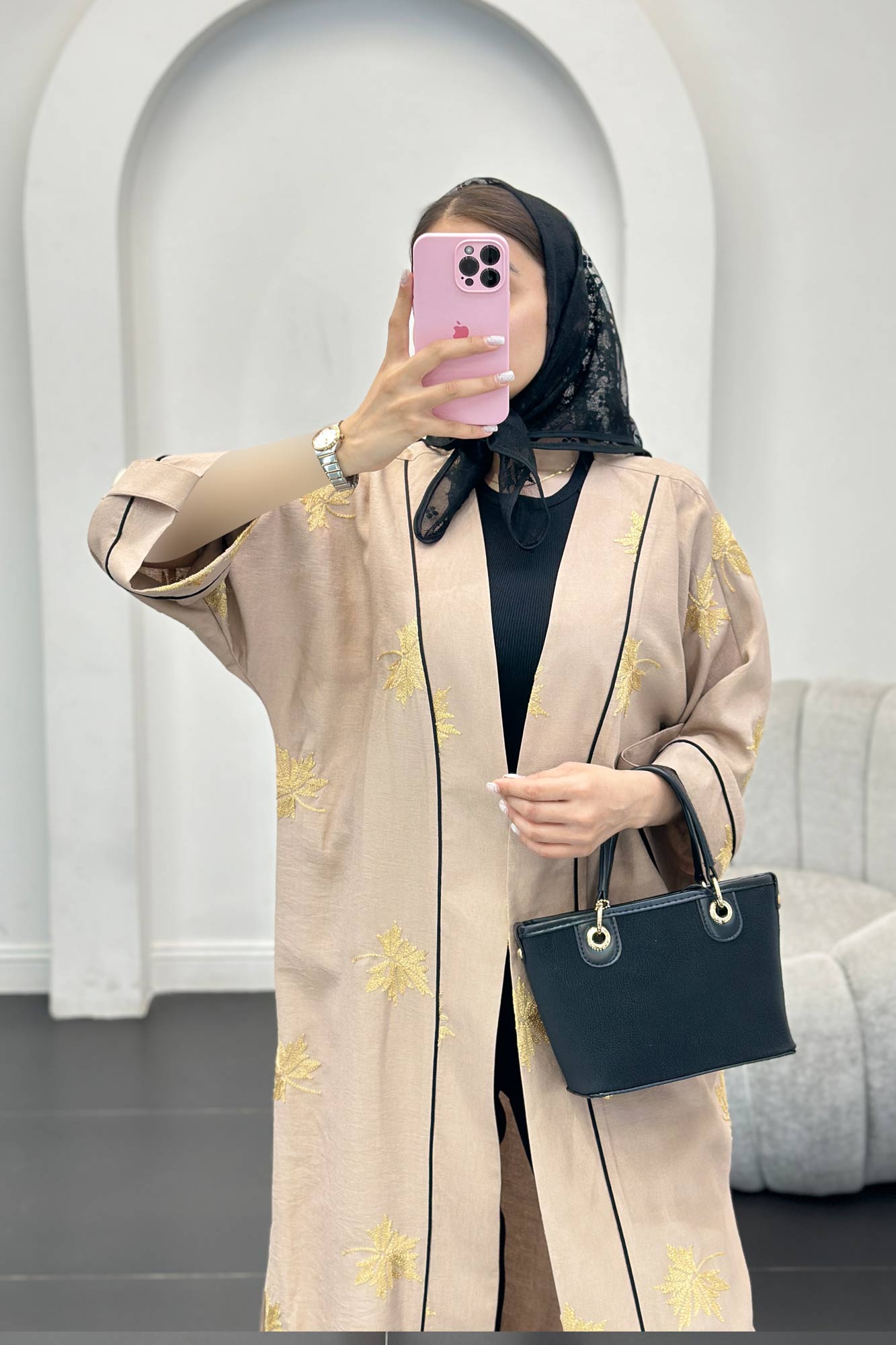 مانتو بلند گلدوزی ساتیار