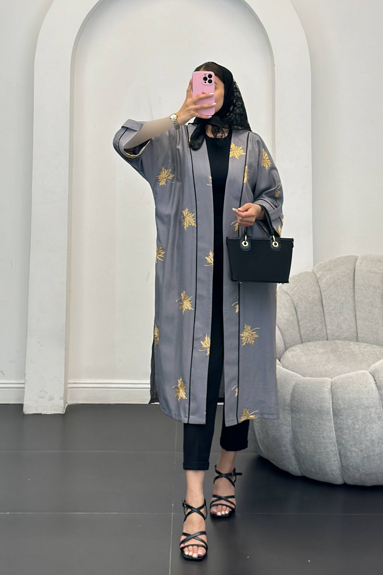 مانتو بلند گلدوزی ساتیار