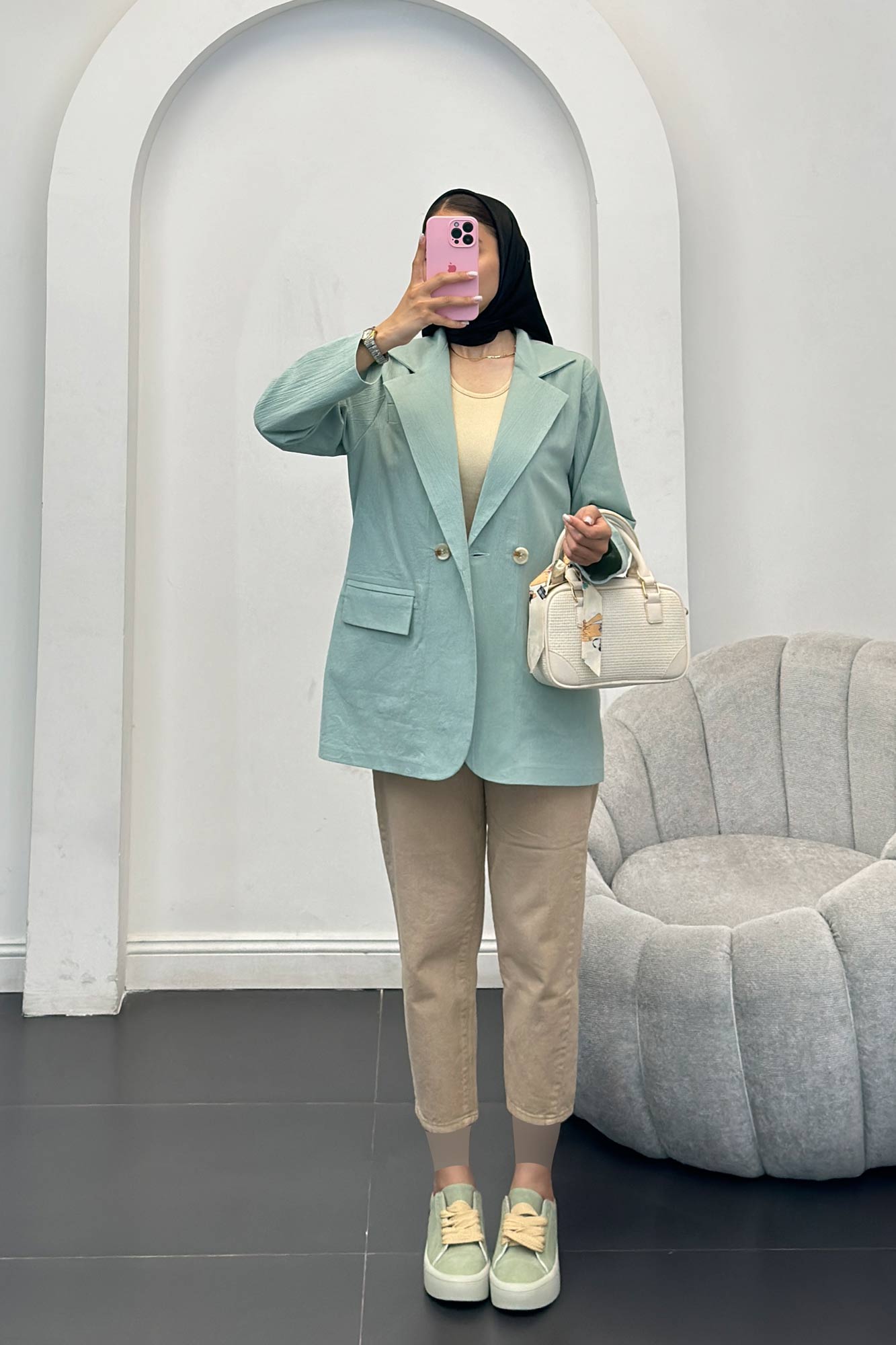 مانتو لینن سه جیب بیانسه