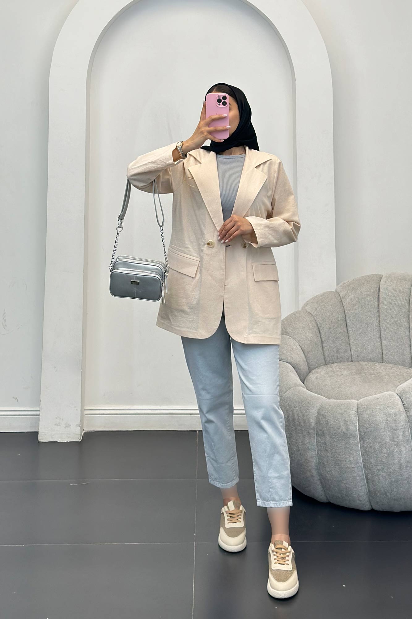 مانتو لینن سه جیب بیانسه