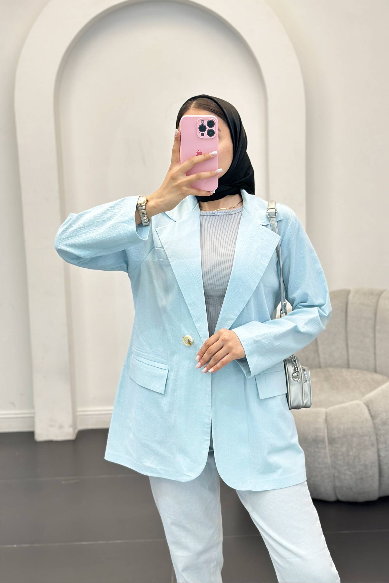 مانتو لینن سه جیب بیانسه