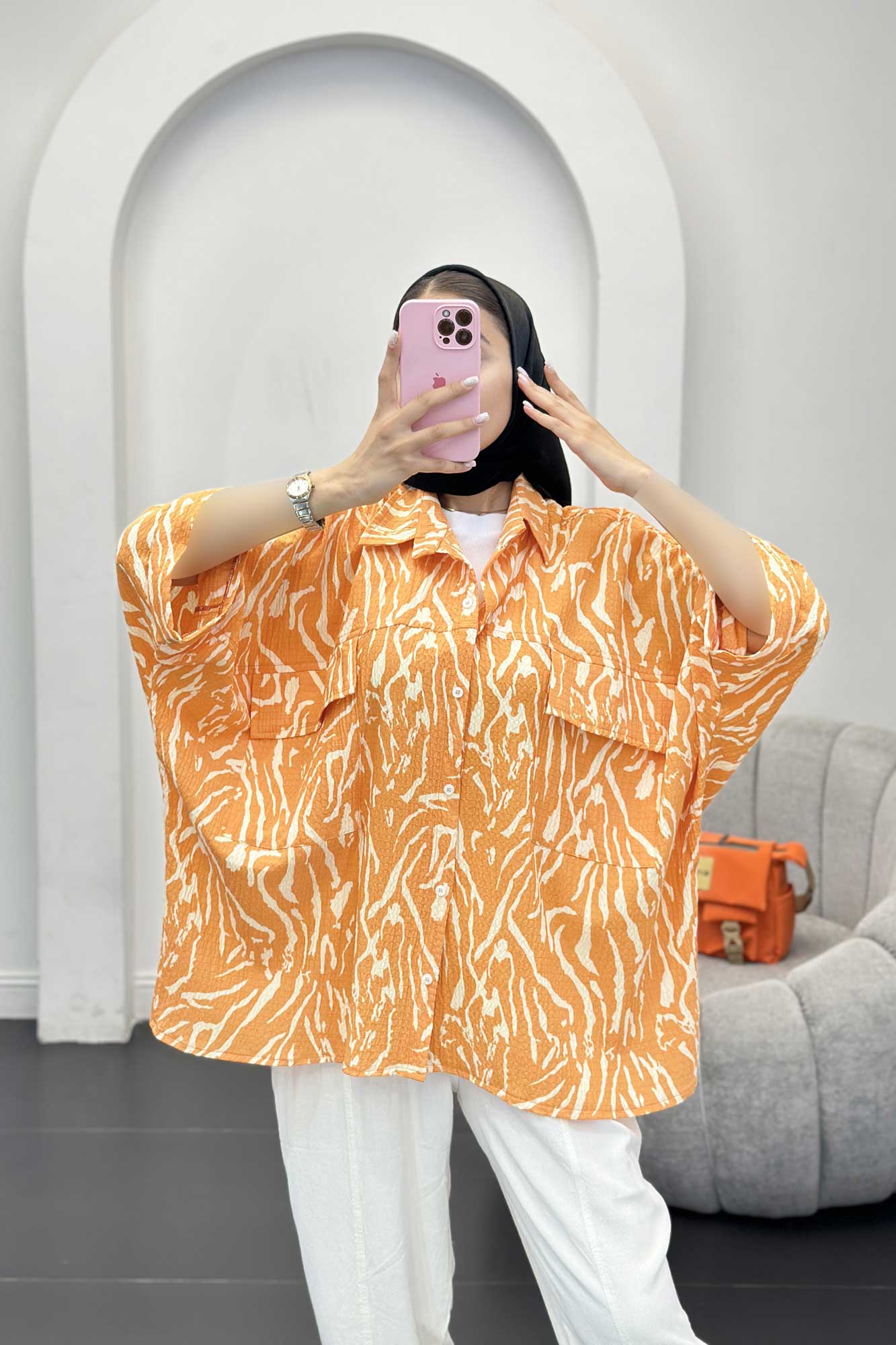 شومیز کیمونو دو جیب کاملس