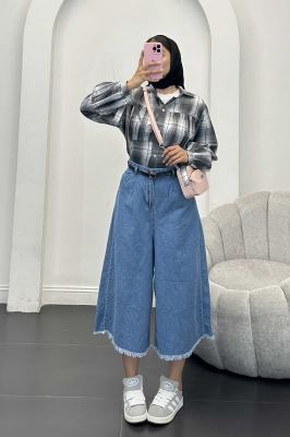 شومیز چهارخانه سینه چین