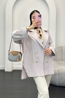 کت لینن آستین پاکتی بغل چاکدار نهال