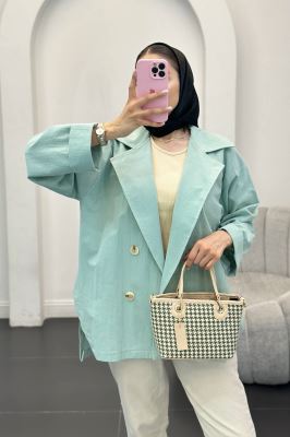 کت لینن آستین پاکتی بغل چاکدار نهال