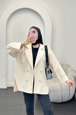 کت لینن آستین پاکتی بغل چاکدار نهال