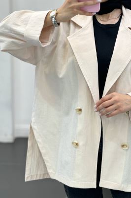 کت لینن آستین پاکتی بغل چاکدار نهال