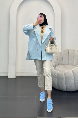 کت لینن آستین پاکتی بغل چاکدار نهال