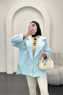 کت لینن آستین پاکتی بغل چاکدار نهال