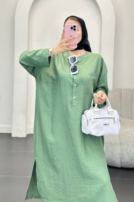 مانتو کفتان بابوس تک جیب بغل چاکدار