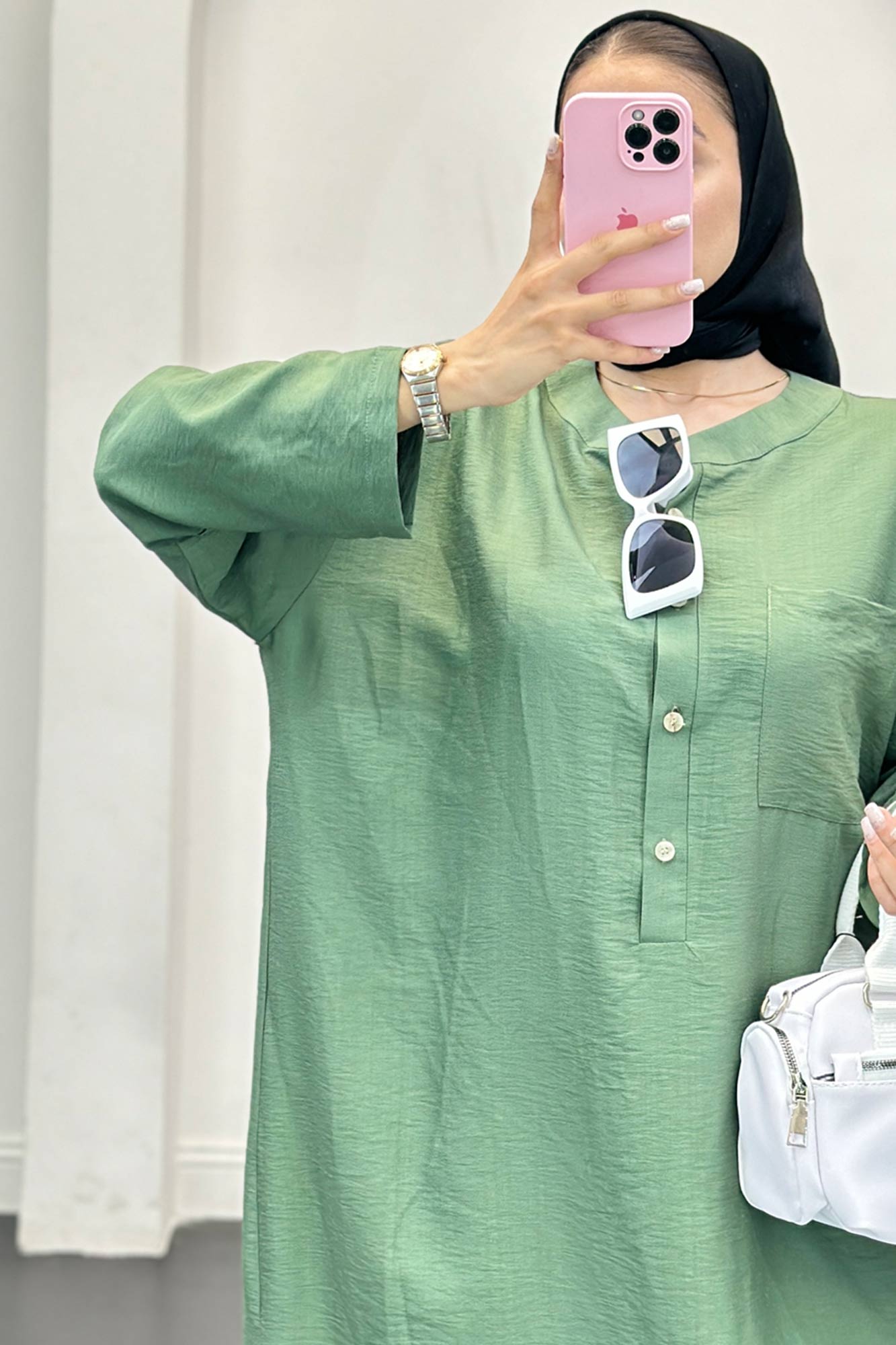 مانتو کفتان بابوس تک جیب بغل چاکدار