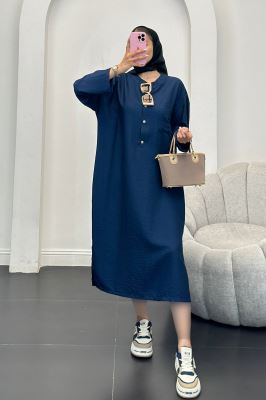 مانتو کفتان بابوس تک جیب بغل چاکدار