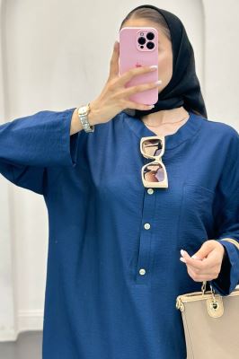 مانتو کفتان بابوس تک جیب بغل چاکدار