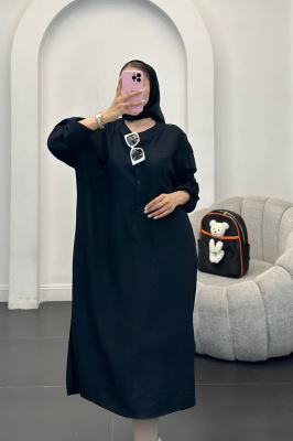 مانتو کفتان بابوس تک جیب بغل چاکدار