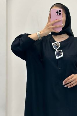 مانتو کفتان بابوس تک جیب بغل چاکدار