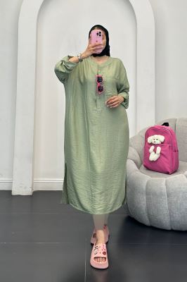 مانتو کفتان بابوس تک جیب بغل چاکدار