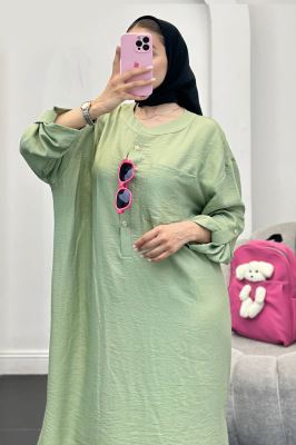 مانتو کفتان بابوس تک جیب بغل چاکدار