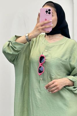 مانتو کفتان بابوس تک جیب بغل چاکدار