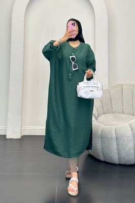 مانتو کفتان بابوس تک جیب بغل چاکدار