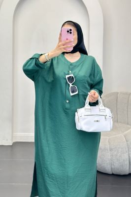 مانتو کفتان بابوس تک جیب بغل چاکدار