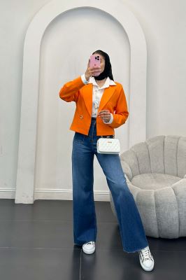 کت کراپ مازراتی آستین پف حانیه