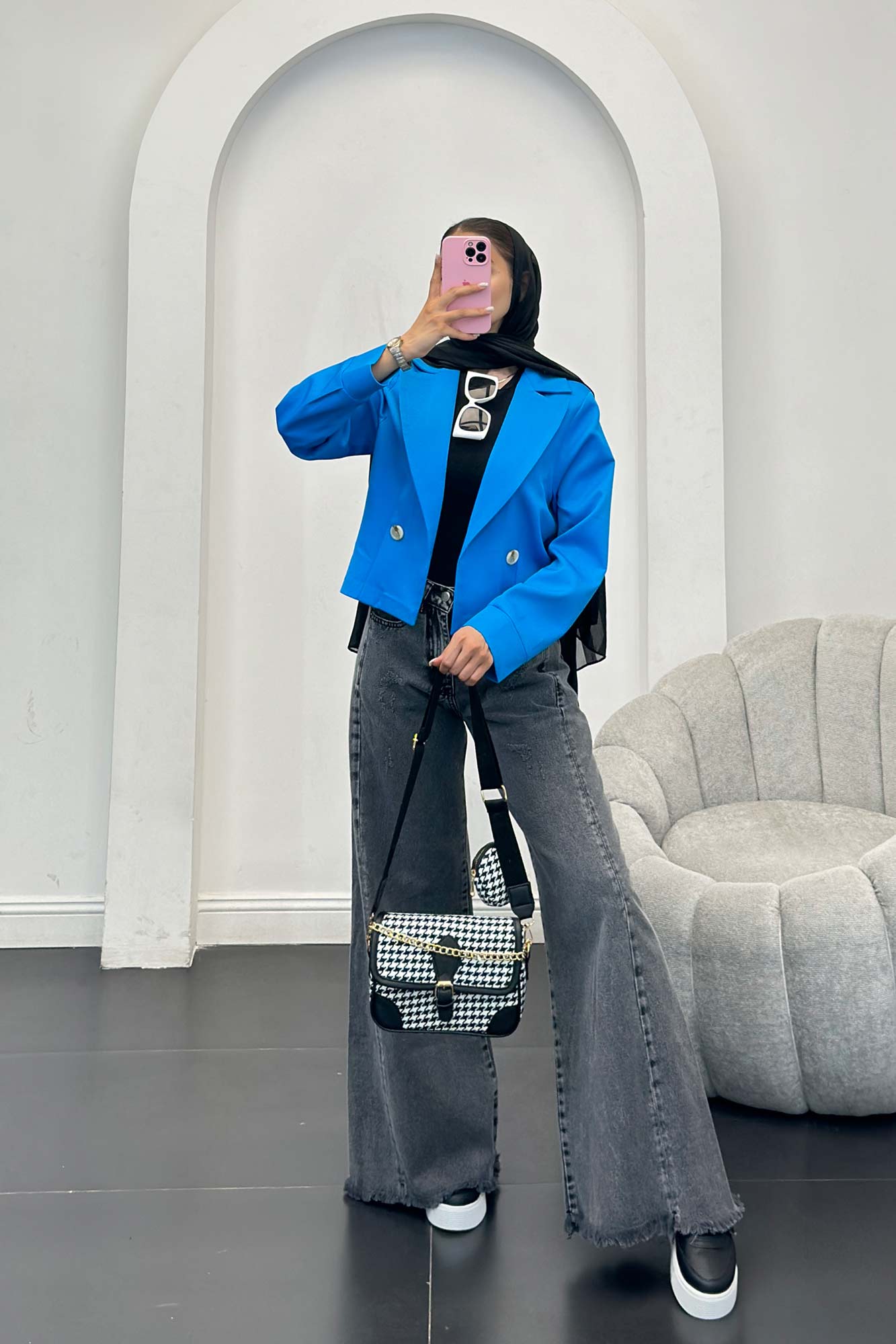 کت کراپ مازراتی آستین پف حانیه