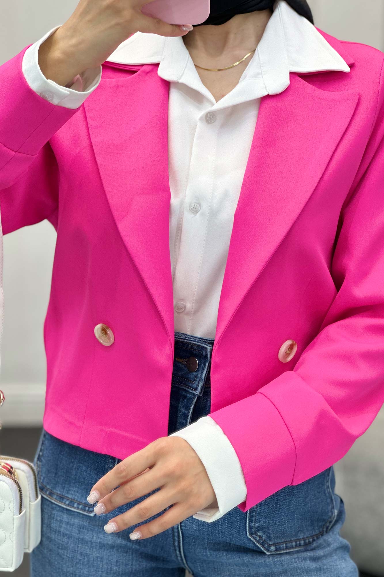 کت کراپ مازراتی آستین پف حانیه