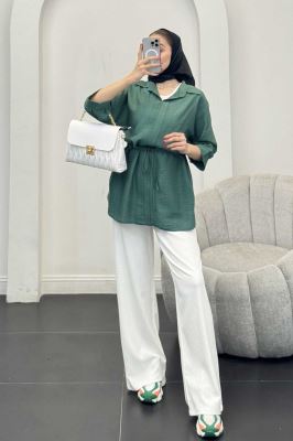 شومیز بابوس کمر گت دار آستین پیله