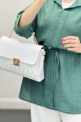 شومیز بابوس کمر گت دار آستین پیله