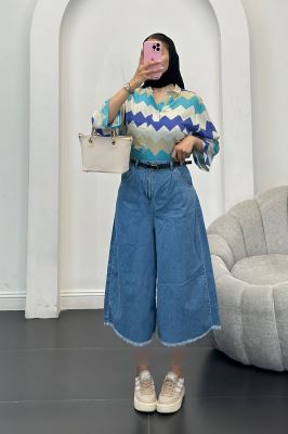 بلوز کراش جناقی تک جیب