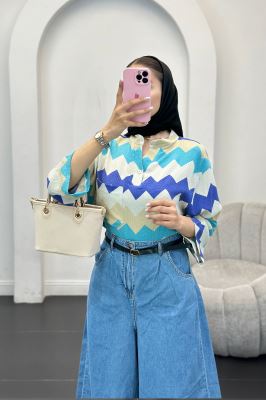 بلوز کراش جناقی تک جیب