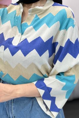 بلوز کراش جناقی تک جیب