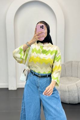 بلوز کراش جناقی تک جیب