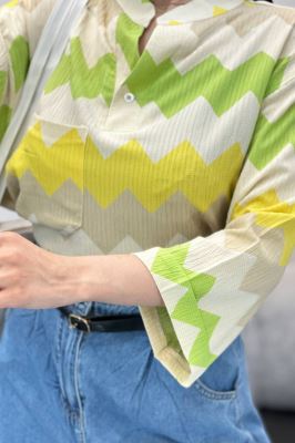 بلوز کراش جناقی تک جیب