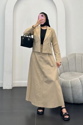 ست کت و دامن لینن لاوین