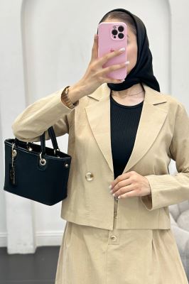 ست کت و دامن لینن لاوین