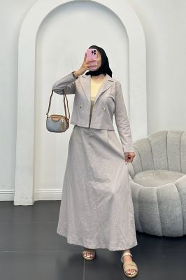 ست کت و دامن لینن لاوین