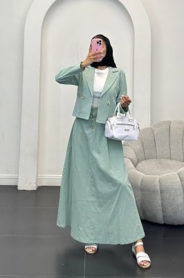 ست کت و دامن لینن لاوین