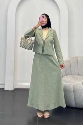 ست کت و دامن لینن لاوین