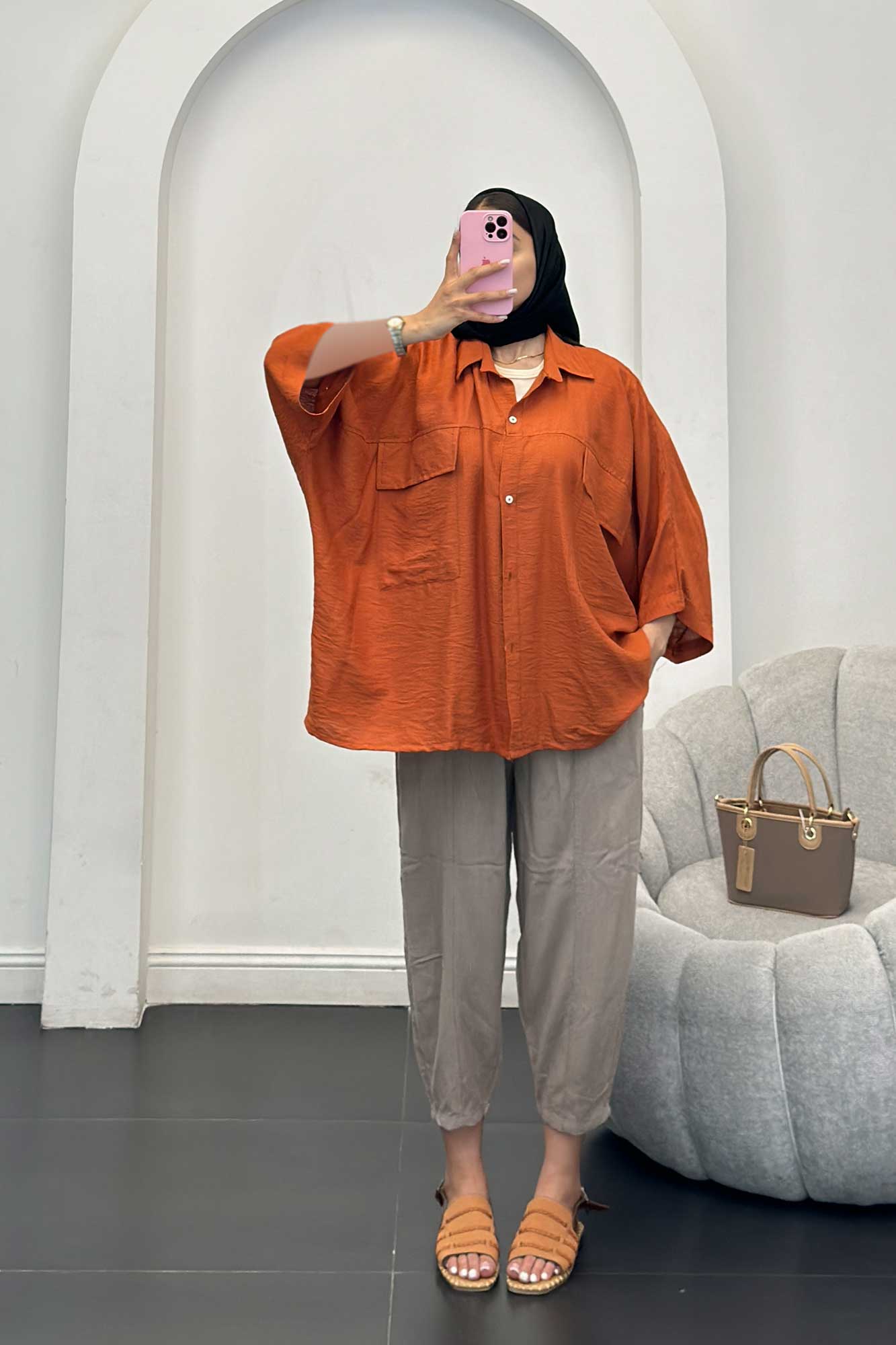 شومیز کیمونو دوجیب پاکتی کرسپو پانیذ