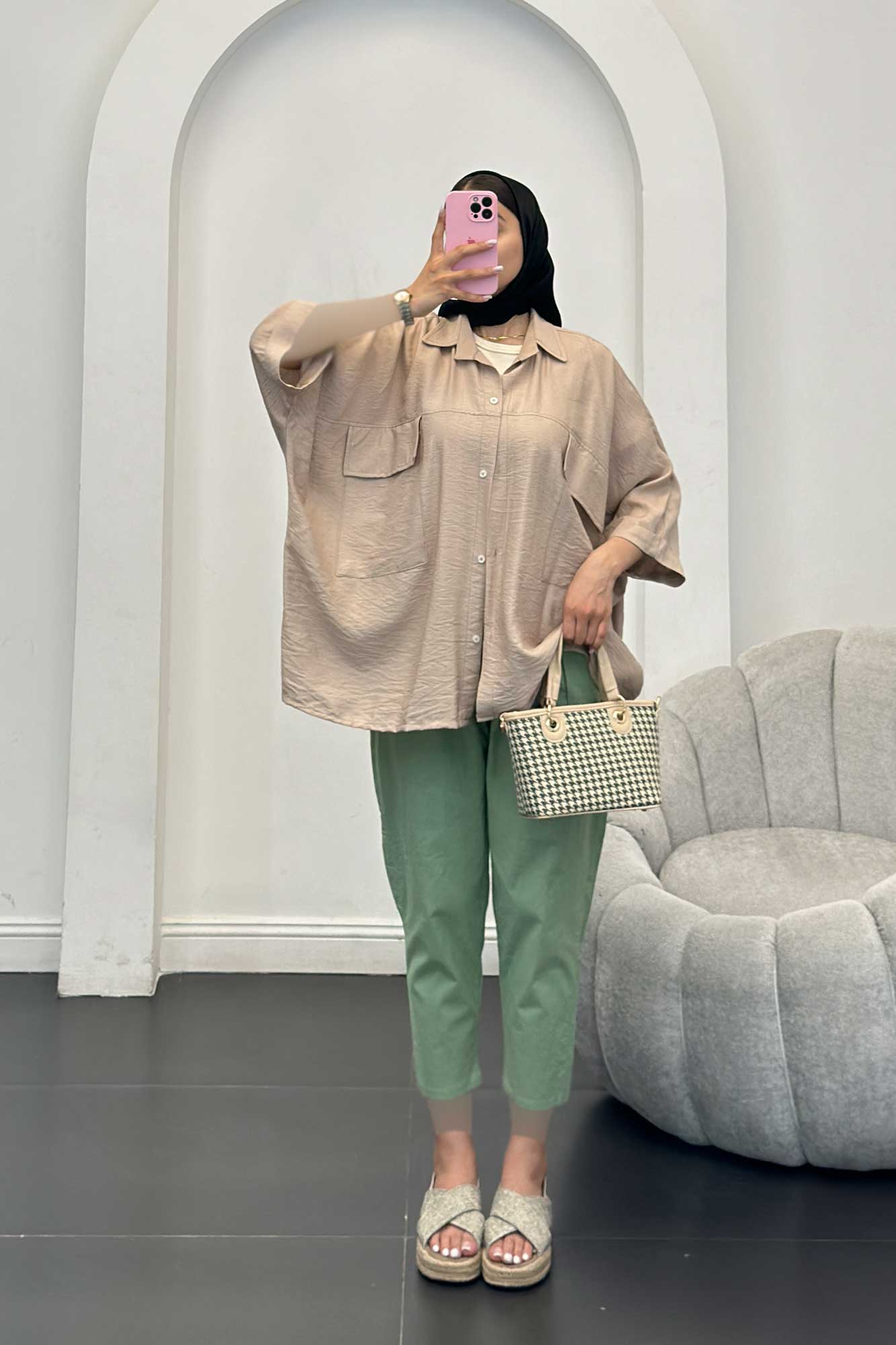 شومیز کیمونو دوجیب پاکتی کرسپو پانیذ