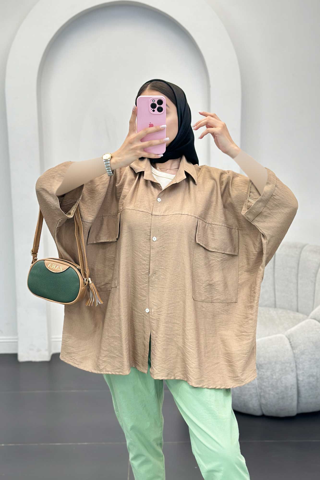 شومیز کیمونو دوجیب پاکتی کرسپو پانیذ