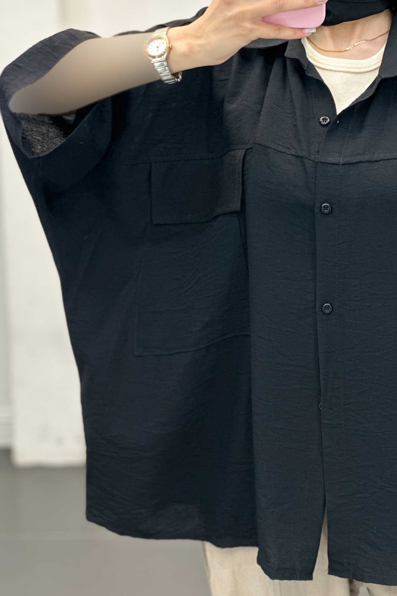 شومیز کیمونو دوجیب پاکتی کرسپو پانیذ