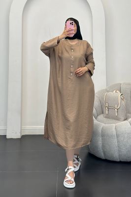 مانتو کفتان بابوس تک جیب بغل چاکدار