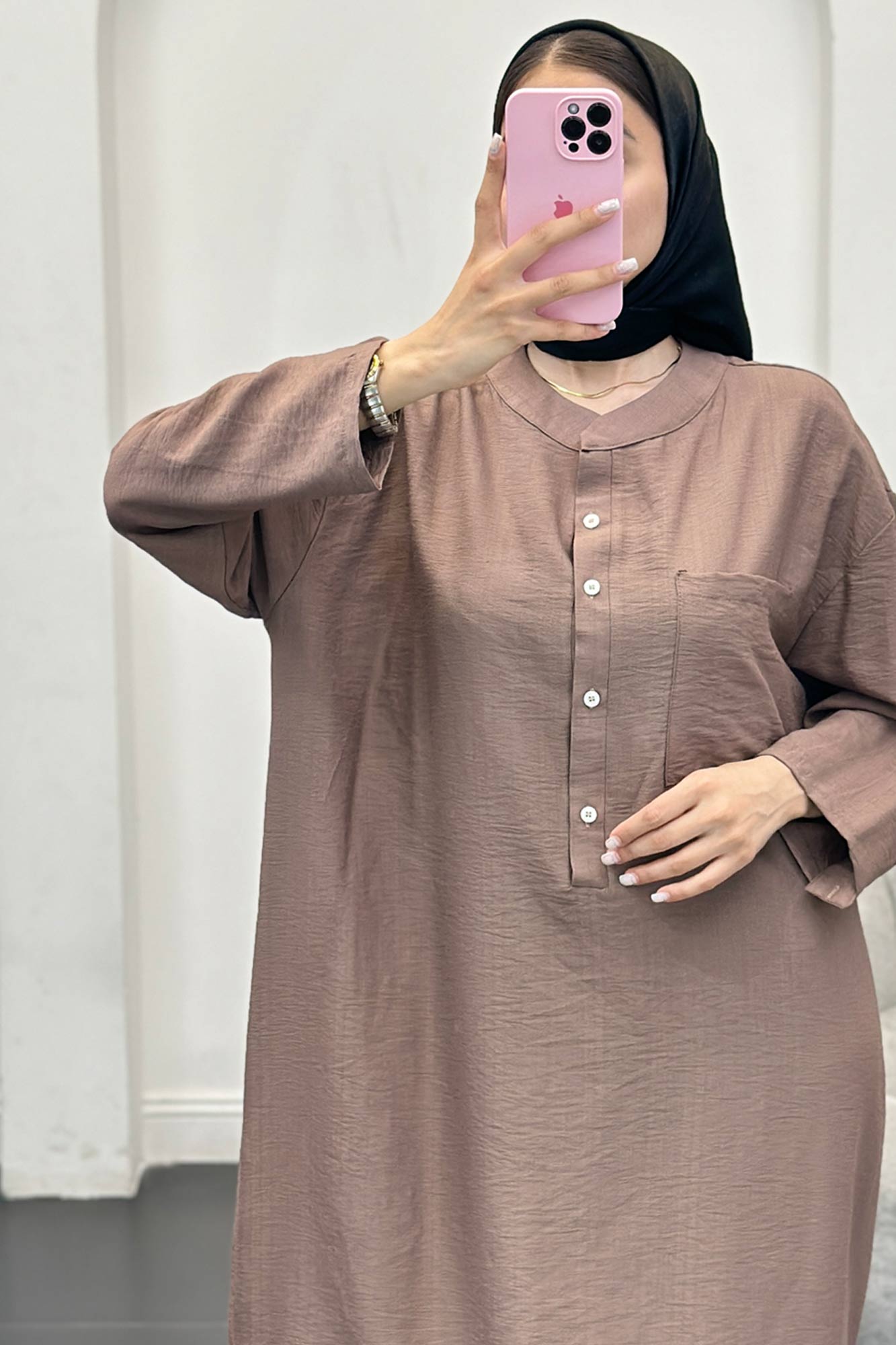 مانتو کفتان بابوس تک جیب بغل چاکدار