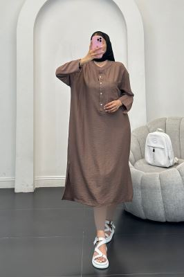 مانتو کفتان بابوس تک جیب بغل چاکدار