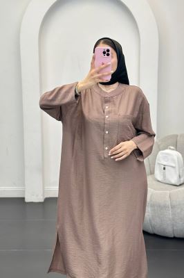 مانتو کفتان بابوس تک جیب بغل چاکدار