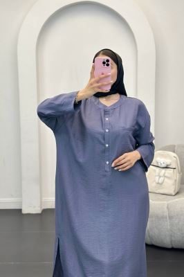 مانتو کفتان بابوس تک جیب بغل چاکدار