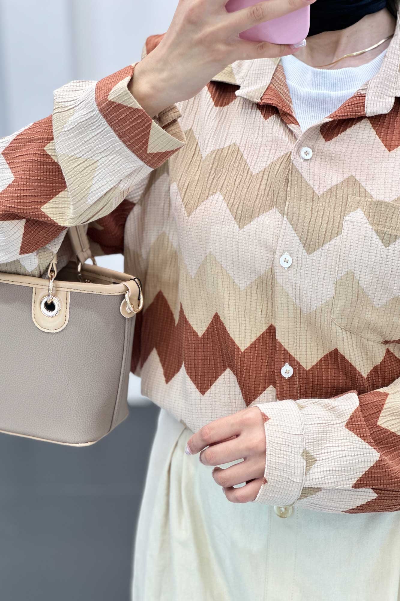 شومیز تک جیب کراش جناقی