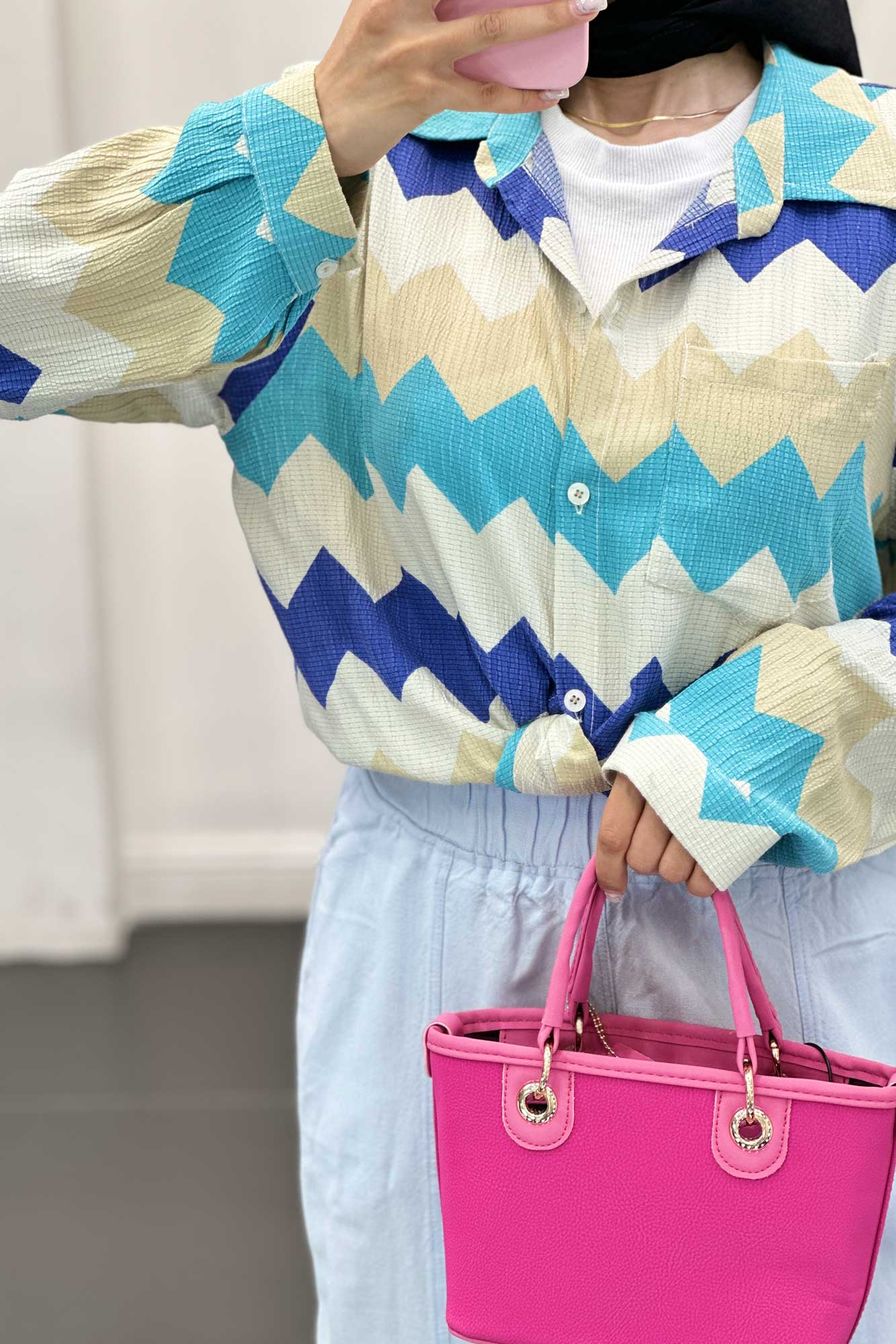 شومیز تک جیب کراش جناقی